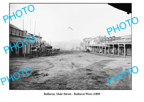 OLD LARGE PHOTO OF BALLARAT VICTORIA, MAIR STREET BALLARAT WEST c1890