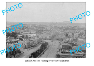 OLD LARGE PHOTO OF BALLARAT VICTORIA, LOOKING DOWN STURT STREET c1900