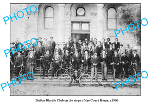 OLD LARGE PHOTO OF DUBBO NSW, BICYCLE CLUB, COURT HOUSE c1900