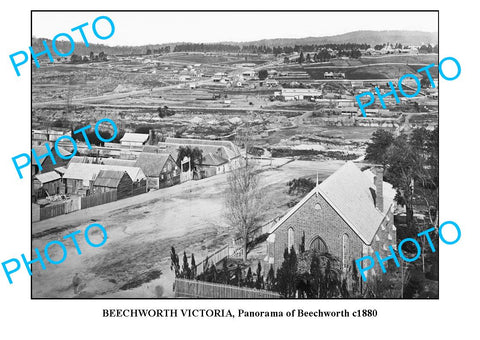 OLD LARGE PHOTO OF BEECHWORTH PANOMARA c1880, VICTORIA