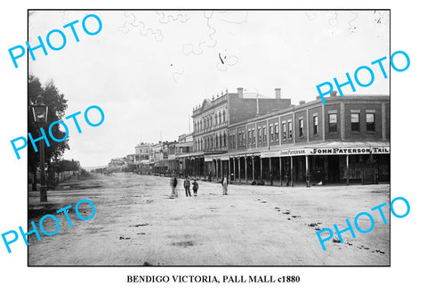 OLD LARGE PHOTO OF BENDIGO VICTORIA, PALL MALL c1880