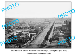 OLD LARGE PHOTO OF BENDIGO VICTORIA, PANORAMIC VIEW c1880 2