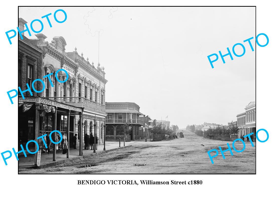 OLD LARGE PHOTO OF BENDIGO VICTORIA, WILLIAMSON St c1880