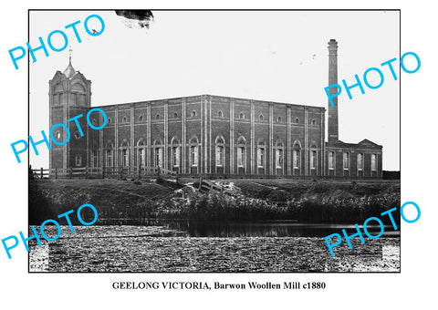 OLD LARGE PHOTO OF GEELONG VICTORIA, BARWON WOOL MILL c1880