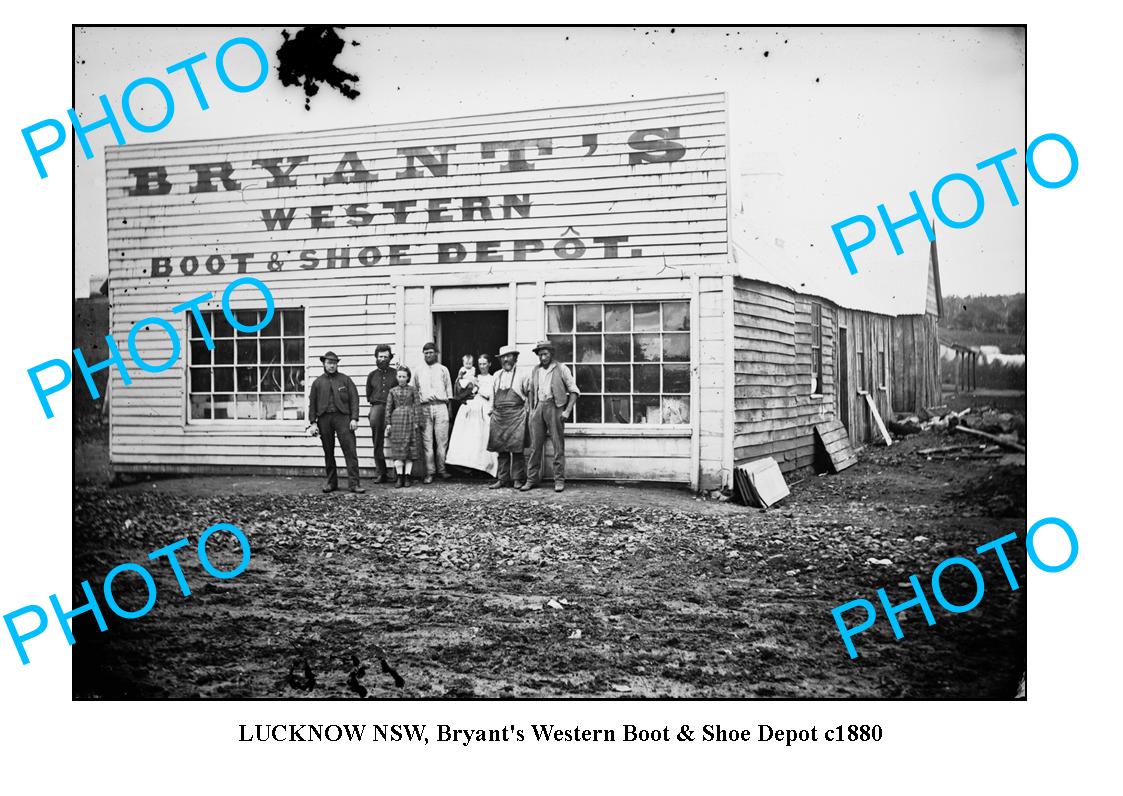 OLD LARGE PHOTO OF LUCKNOW NSW,BOOT & SHOE DEPOT c1880