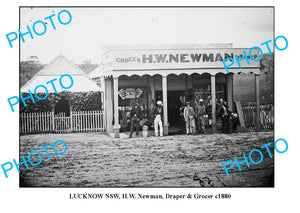 OLD LARGE PHOTO OF LUCKNOW NSW, DRAPER & GROCER c1880