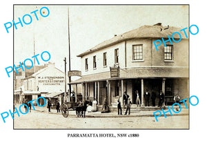 OLD LARGE PHOTO OF SYDNEY NSW, PARRAMATTA HOTEL c1880