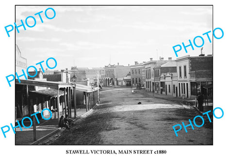 OLD LARGE PHOTO OF STAWELL VICTORIA, MAIN STREET, c1880