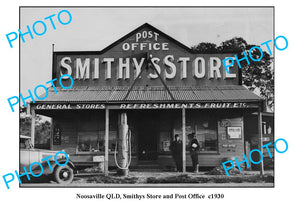 OLD LARGE PHOTO OF NOOSAVILLE SMITHYS STORE, c1930 QLD, PETROL BOWSER