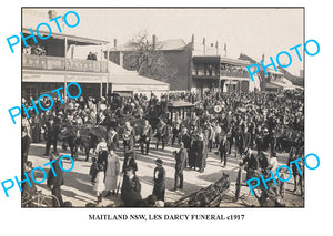 OLD LARGE PHOTO OF MAITLAND NSW, LES DARCY FUNERAL c1917 1