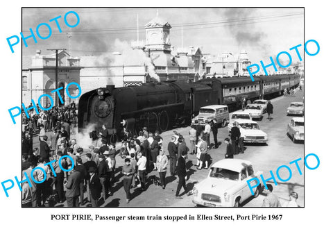 OLD LARGE PHOTO, PORT PIRIE PASSENGER TRAIN, ELLEN St 1967 SOUTH AUSTRALIA