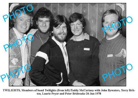 OLD LARGE PHOTO, THE TWILIGHTS BAND MEMBERS 1978, ADELAIDE SOUTH AUSTRALIA