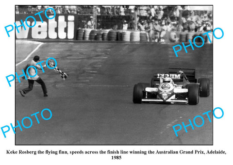 OLD LARGE PHOTO, KEKE ROSBERG WINNING THE 1985 AUSTRALIAN GRAND PRIX