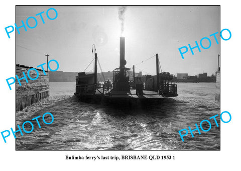 OLD LARGE PHOTO, BRISBANE QUEENSLAND, BULIMBA FERRY LAST TRIP c1953 1