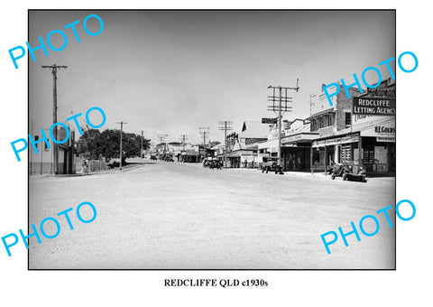 OLD LARGE PHOTO, BRISBANE QUEENSLAND, REDCLIFFE 1930s MAIN STREET