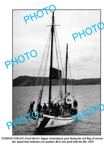 OLD LARGE PHOTO, TORRES STRAIT PEARL DIVERS QUEENSLAND, c1950 2