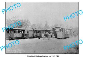 OLD LARGE PHOTO, WOODFORD RAILWAY STATION QUEENSLAND c1909