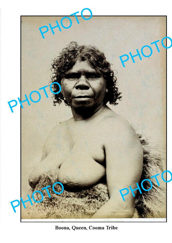 OLD LARGE PHOTO, ABORIGINAL 'BOONA' QUEEN OF THE COOMA TRIBE c1900