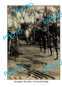 OLD LARGE PHOTO, ABORIGINAL BORA RITE CEREMONY, ARRIVAL OF THE KING, c1900