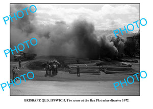 OLD LARGE PHOTO, 1972 BOX FLAT MINE DISASTER, IPSWICH, BRISBANE QLD