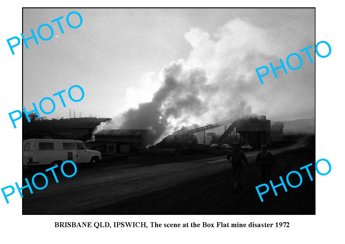 OLD LARGE PHOTO, 1972 BOX FLAT MINE DISASTER, IPSWICH, BRISBANE QLD 1