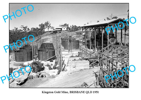 OLD LARGE PHOTO, 1951 KINGSTON GOLD MINE, BRISBANE QLD