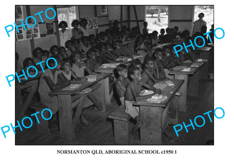 OLD LARGE PHOTO, 1950 NORMANTON ABORIGINAL SCHOOL, QLD 1