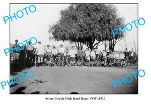 OLD LARGE PHOTO, SCONE BICYCLE CLUB ROAD RACE, c1910 NSW