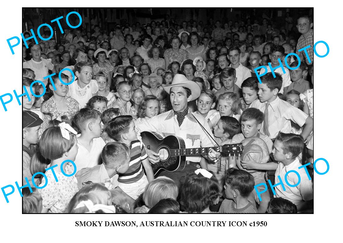 OLD LARGE PHOTO, AUSTRALIAN COUTRY MUSIC ICON SMOKY DAWSON c1950