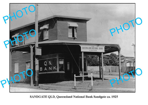 OLD LARGE PHOTO, SANDGATE, BRISBANE, QUEENSLAND NATIONAL BANK, c1925