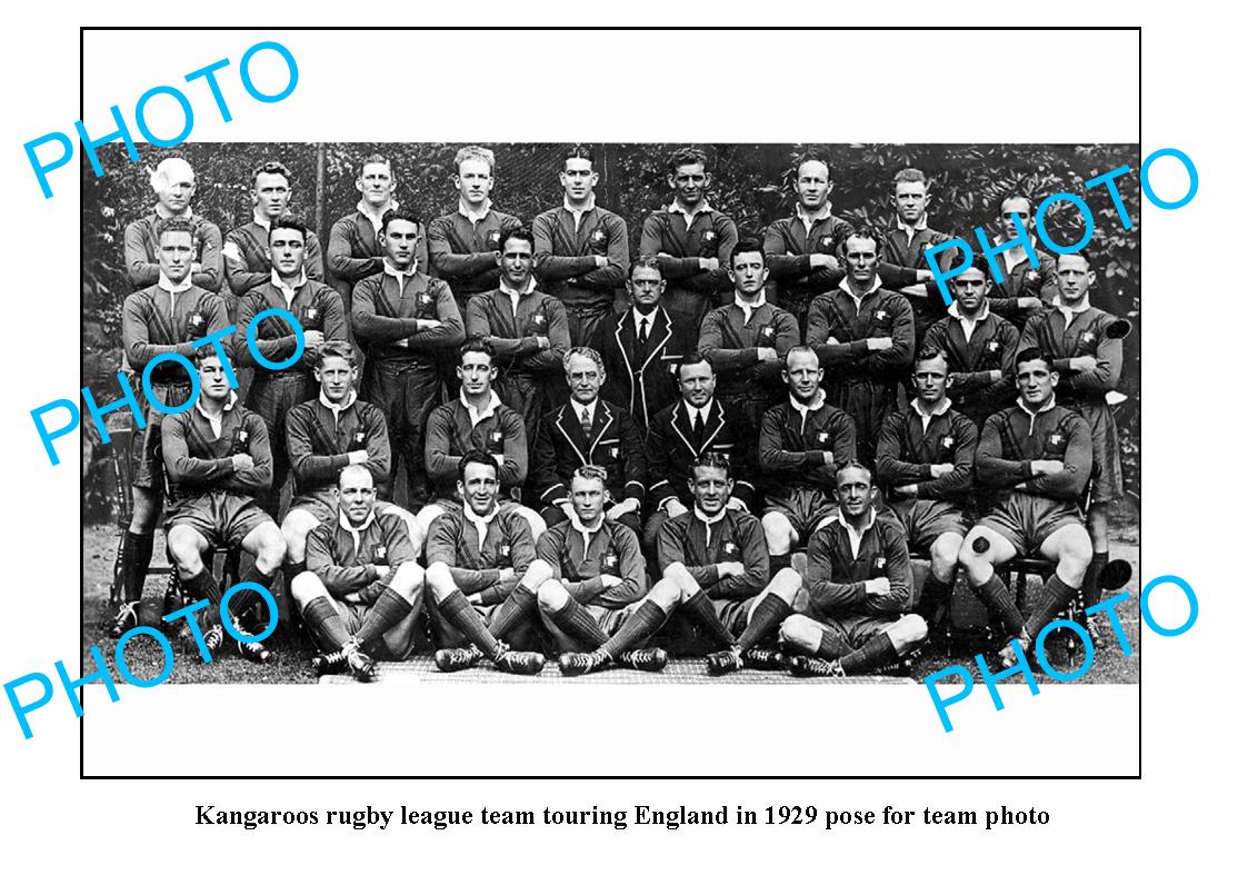 OLD LARGE PHOTO, 1929 AUSTRALIAN KANGAROOS RUGBY LEAGUE TEAM