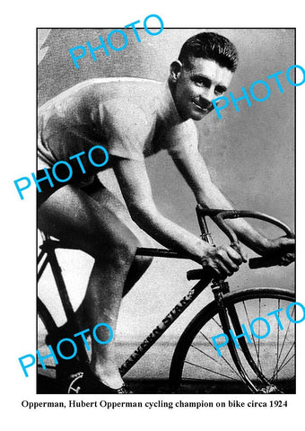 OLD LARGE PHOTO, AUSTRALIAN CYCLING LEGEND, SIR HUBERT OPPERMAN c1924