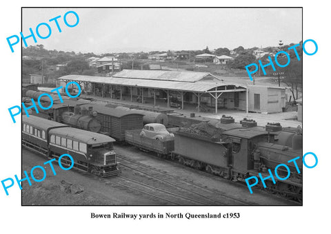 OLD LARGE PHOTO, BOWEN RAILWAY STATION, QUEENSLAND c1953