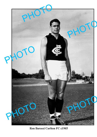 OLD LARGE PHOTO, RON BARASSI CARLTON FC CHAMPION c1965