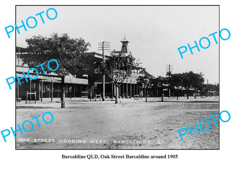 OLD LARGE PHOTO, BARCALDINE QUEENSLAND, OAK STREET c1905