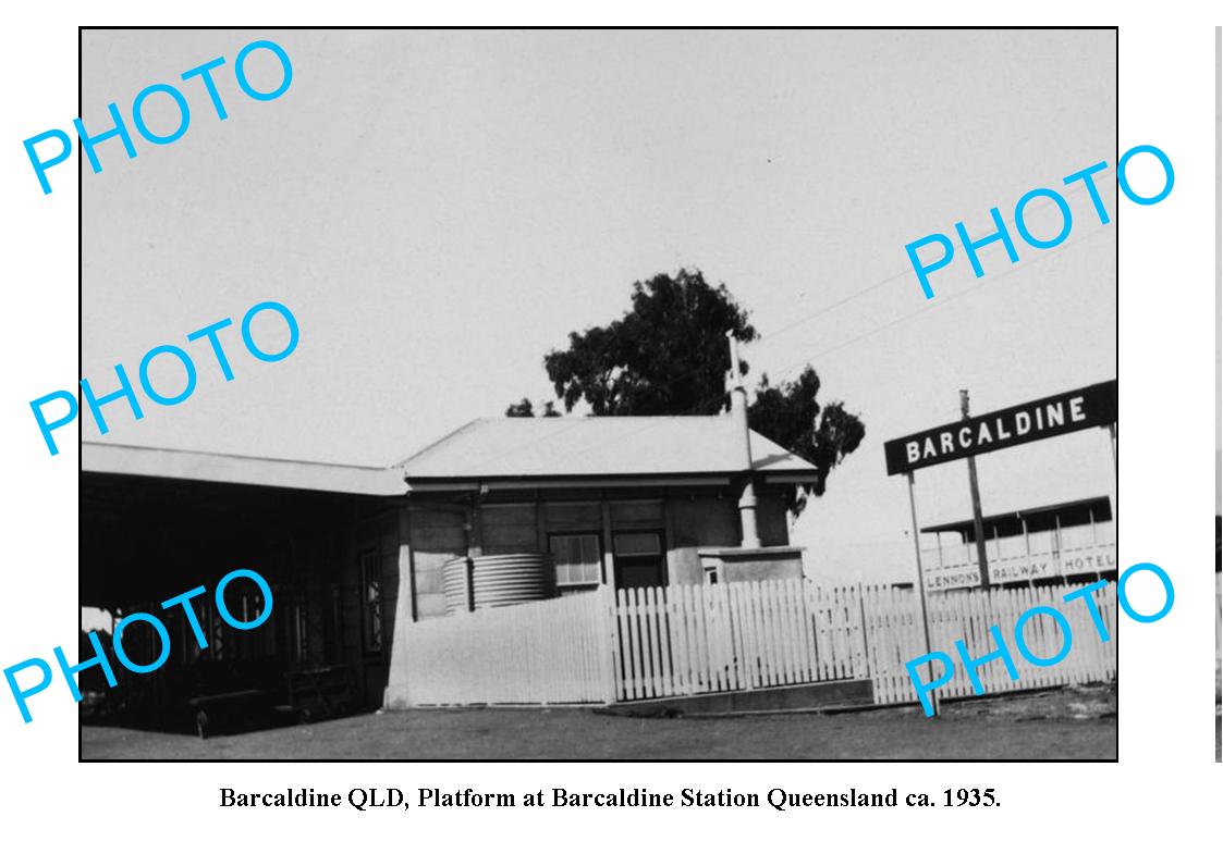 OLD LARGE PHOTO, BARCALDINE RAILWAY STATION QUEENSLAND, 1935