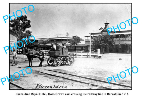 OLD LARGE PHOTO, BARCALDINE ROYAL HOTEL QUEENSLAND, 1916