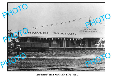 OLD LARGE PHOTO, BEAUDESERT TRAMWAY STATION QUEENSLAND, 1927