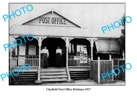 OLD LARGE PHOTO, CLAYFIELD POST OFFICE, BRISBANE QLD, c1917