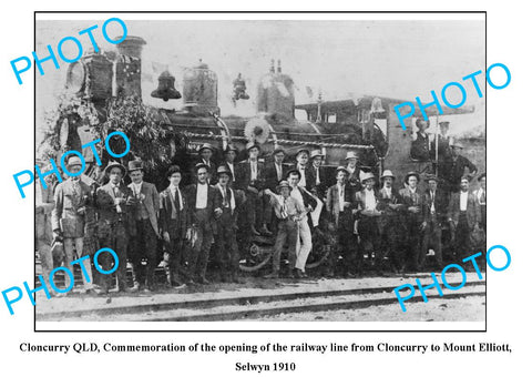 OLD LARGE PHOTO, CLONCURRY QLD, OPENING OF THE RAILWAY LINE c1910