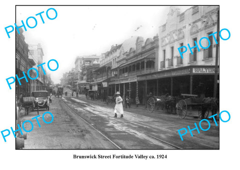 OLD LARGE PHOTO, BRUNSWICK STREET, FORTITUDE VALLEY, BRISBANE QLD c1924