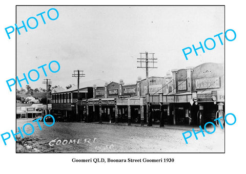 OLD LARGE PHOTO, GOOMERI QUEENSLAND, BOONARA STREET c1930