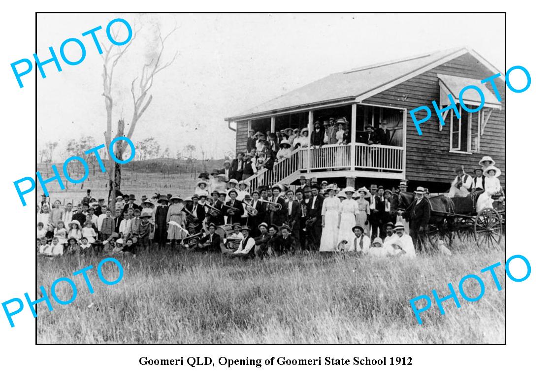 OLD LARGE PHOTO, GOOMERI QUEENSLAND, OPENING OF STATE SCHOOL c1912