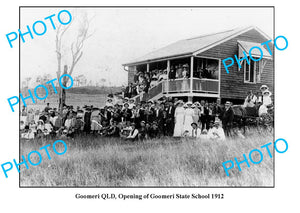 OLD LARGE PHOTO, GOOMERI QUEENSLAND, OPENING OF STATE SCHOOL c1912