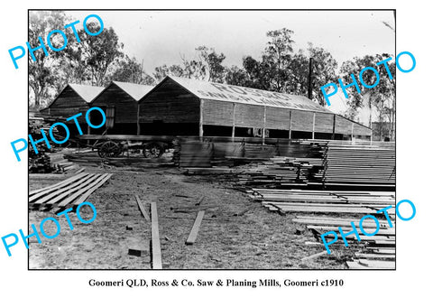 OLD LARGE PHOTO, GOOMERI QUEENSLAND, ROSS SAW MILL c1910