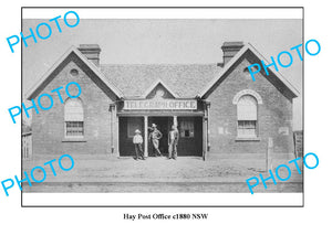 OLD LARGE PHOTO, HAY POST OFFICE NSW SOUTH WALES, c1880