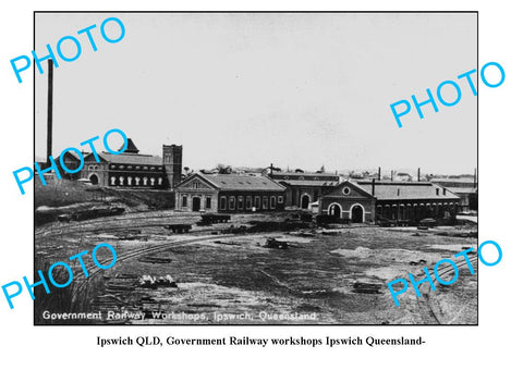 OLD LARGE PHOTO, IPSWICH GOVERNMENT RAILWAYS WORKSHOP, QLD c1900