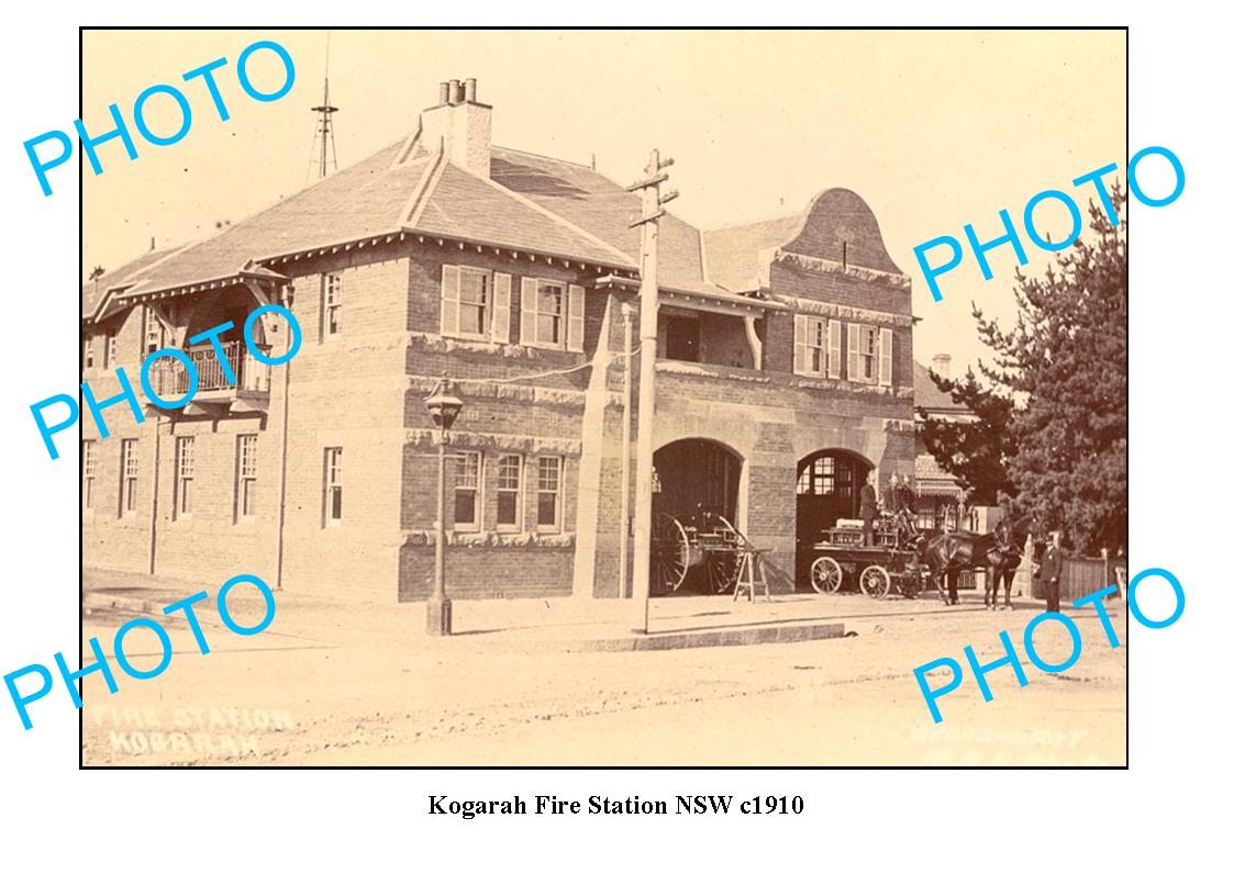 OLD LARGE PHOTO, KOGARAH FIRE STATION, SYDNEY NSW, c1910