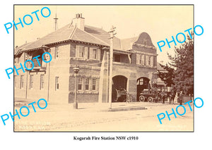 OLD LARGE PHOTO, KOGARAH FIRE STATION, SYDNEY NSW, c1910