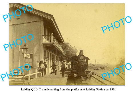 OLD LARGE PHOTO, LAIDLEY QUEENSLAND, RAILWAY STATION c1901